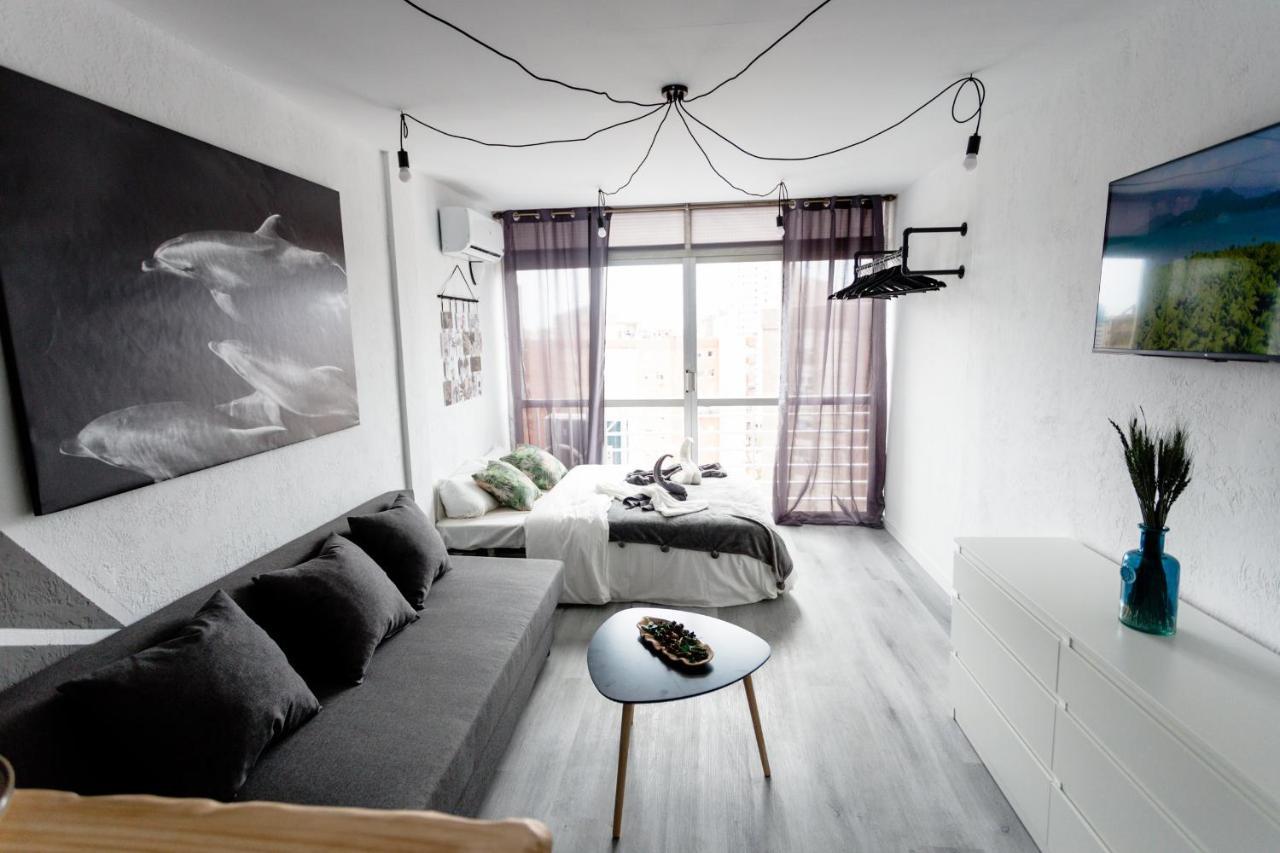 Modern Studio With See And City View Benidorm Bagian luar foto